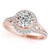 Image 2 : 1.85 ctw VS/SI Diamond Halo Ring 18K Rose Gold - REF-385X3R - SKU:26830
