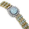 Image 3 : 29.95 ctw Aquamarine & Diamond Bracelet 14K Yellow Gold - REF-472M7F - SKU:45334