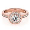Image 1 : 0.80 ctw VS/SI Diamond Halo Ring 18K Rose Gold - REF-97W8H - SKU:26902