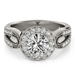1.40 ctw VS/SI Diamond Halo Ring 18K White Gold - REF-313K5W - SKU:27078