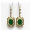 Image 1 : 14.16 ctw Emerald & Diamond Earrings 14K Yellow Gold - REF-295K3W - SKU:43390