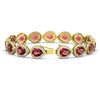 Image 2 : 19.7 ctw Tourmaline & Diamond Halo Bracelet 10K Yellow Gold - REF-509H3M - SKU:41254