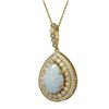 Image 1 : 10.77 ctw Opal & Diamond Necklace 14K Yellow Gold - REF-313V3Y - SKU:43333