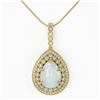 Image 2 : 10.77 ctw Opal & Diamond Necklace 14K Yellow Gold - REF-313V3Y - SKU:43333