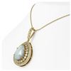 Image 3 : 10.77 ctw Opal & Diamond Necklace 14K Yellow Gold - REF-313V3Y - SKU:43333