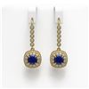 Image 1 : 5.1 ctw Sapphire & Diamond Earrings 14K Yellow Gold - REF-132N9A - SKU:44056