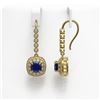 Image 2 : 5.1 ctw Sapphire & Diamond Earrings 14K Yellow Gold - REF-132N9A - SKU:44056