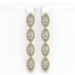 6.08 ctw Marquise Diamond Earrings 18K Yellow Gold - REF-852Y3X - SKU:42748