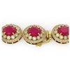 Image 3 : 111.75 ctw Ruby & Diamond Necklace 14K Yellow Gold - REF-3015V5Y - SKU:43687