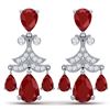 Image 1 : 11.97 ctw Ruby & VS Diamond Earrings 18K White Gold - REF-176M4F - SKU:38718