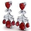 Image 2 : 11.97 ctw Ruby & VS Diamond Earrings 18K White Gold - REF-176M4F - SKU:38718