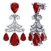 Image 3 : 11.97 ctw Ruby & VS Diamond Earrings 18K White Gold - REF-176M4F - SKU:38718