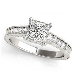 0.65 ctw VS/SI Princess Diamond Ring 18K White Gold - REF-102K3W - SKU:27225