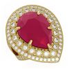 Image 1 : 16.29 ctw Ruby & Diamond Ring 14K Yellow Gold - REF-350N4A - SKU:43285