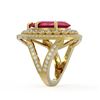 Image 3 : 16.29 ctw Ruby & Diamond Ring 14K Yellow Gold - REF-350N4A - SKU:43285