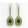 Image 1 : 10.15 ctw Emerald & Diamond Earrings 14K Yellow Gold - REF-286H2M - SKU:43147