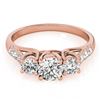 Image 1 : 2 ctw VS/SI Diamond 3 Stone Ring 18K Rose Gold - REF-242M4F - SKU:28087