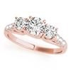 Image 2 : 2 ctw VS/SI Diamond 3 Stone Ring 18K Rose Gold - REF-242M4F - SKU:28087