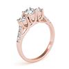 Image 3 : 2 ctw VS/SI Diamond 3 Stone Ring 18K Rose Gold - REF-242M4F - SKU:28087