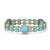 Image 2 : 30.85 ctw Turquoise & Diamond Bracelet 14K Yellow Gold - REF-278N4A - SKU:44905