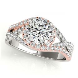 2 ctw VS/SI Diamond Solitaire Halo Ring 18K White & Rose Gold - REF-530X9R - SKU:26618