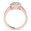 Image 2 : 1.01 ctw VS/SI Diamond Halo Ring 18K Rose Gold - REF-154A2V - SKU:26324