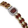 Image 3 : 28.86 ctw Garnet & Diamond Bracelet 14K Yellow Gold - REF-245X3R - SKU:45184