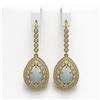 Image 1 : 8.29 ctw Opal & Diamond Earrings 14K Yellow Gold - REF-268R9K - SKU:43165