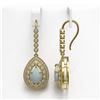 Image 2 : 8.29 ctw Opal & Diamond Earrings 14K Yellow Gold - REF-268R9K - SKU:43165