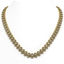 28.47 ctw Oval Diamond Necklace 18K Yellow Gold - REF-2389K2W - SKU:43066