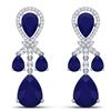 Image 1 : 38.29 ctw Sapphire & VS Diamond Earrings 18K White Gold - REF-418M2F - SKU:38610