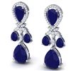 Image 2 : 38.29 ctw Sapphire & VS Diamond Earrings 18K White Gold - REF-418M2F - SKU:38610