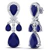 Image 3 : 38.29 ctw Sapphire & VS Diamond Earrings 18K White Gold - REF-418M2F - SKU:38610