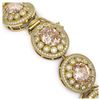 Image 3 : 40.92 ctw Morganite & Diamond Bracelet 14K Yellow Gold - REF-1709A3V - SKU:43735