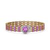 Image 1 : 21.49 ctw Amethyst & Diamond Bracelet 14K Yellow Gold - REF-172H3M - SKU:45862