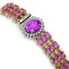 Image 2 : 21.49 ctw Amethyst & Diamond Bracelet 14K Yellow Gold - REF-172H3M - SKU:45862