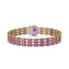Image 3 : 21.49 ctw Amethyst & Diamond Bracelet 14K Yellow Gold - REF-172H3M - SKU:45862