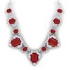 Image 1 : 75.21 ctw Ruby & VS Diamond Necklace 18K White Gold - REF-1363H6M - SKU:38748