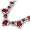 Image 2 : 75.21 ctw Ruby & VS Diamond Necklace 18K White Gold - REF-1363H6M - SKU:38748
