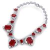 Image 3 : 75.21 ctw Ruby & VS Diamond Necklace 18K White Gold - REF-1363H6M - SKU:38748