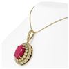 Image 3 : 13.75 ctw Ruby & Diamond Necklace 14K Yellow Gold - REF-278V2Y - SKU:43864