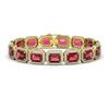 Image 1 : 36.51 ctw Tourmaline & Diamond Halo Bracelet 10K Yellow Gold - REF-1181M8F - SKU:41542