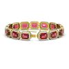 Image 2 : 36.51 ctw Tourmaline & Diamond Halo Bracelet 10K Yellow Gold - REF-1181M8F - SKU:41542