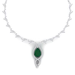 23.43 ctw Emerald & VS Diamond Necklace 18K White Gold - REF-890W9H - SKU:39495