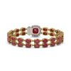 Image 3 : 32.18 ctw Ruby & Diamond Bracelet 14K Yellow Gold - REF-271H3M - SKU:45655