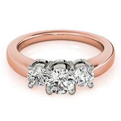 1.33 ctw VS/SI Diamond 3 Stone Ring 18K Rose Gold - REF-197K2W - SKU:28069