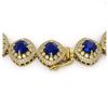 Image 3 : 82.17 ctw Sapphire & Diamond Necklace 14K Yellow Gold - REF-1926W9H - SKU:44104