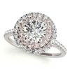 Image 1 : 1.50 ctw VS/SI Diamond Solitaire Halo Ring 18K White & Rose Gold - REF-313N6A - SKU:26228