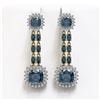 Image 1 : 20.04 ctw London Topaz & Diamond Earrings 14K Yellow Gold - REF-239H8M - SKU:44947