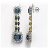 Image 2 : 20.04 ctw London Topaz & Diamond Earrings 14K Yellow Gold - REF-239H8M - SKU:44947